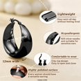 thumbnail image 4 of YOUNGYUE 925 Sterling Silver Hoop Earrings for Women 12mm Wide Thick Hypoallergenic Large Chunky Hoop Earring for Women, 4 of 8