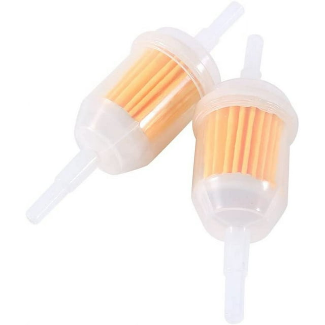 2 Universal Fuel Filters, 6mm & 8mm, Yellow Inline Engine Tube Motorbike ATV Generator Lawn Mower Filter Set