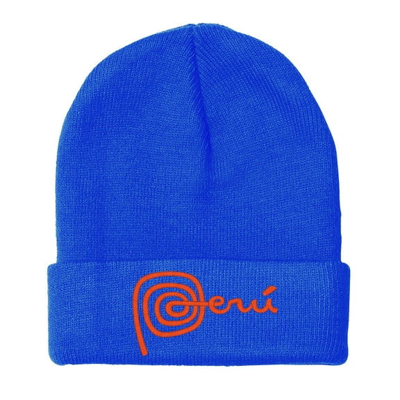 Embroidered PERU National Logo Hat-EM-0037-Royal