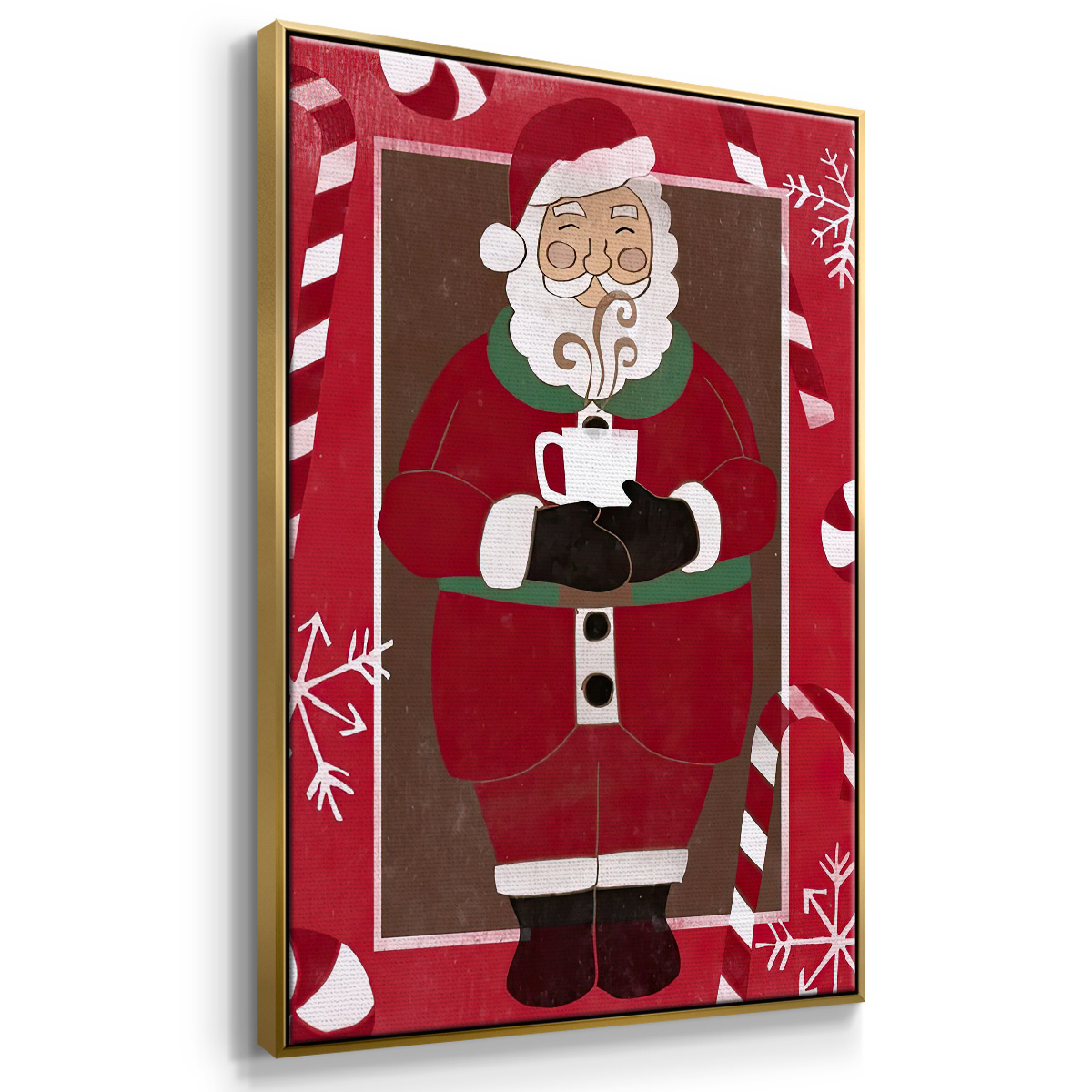 Cozy Cocoa Christmas Collection B - Framed Gallery Wrapped Holiday Canvas - 27 x 41 - Gold Frame