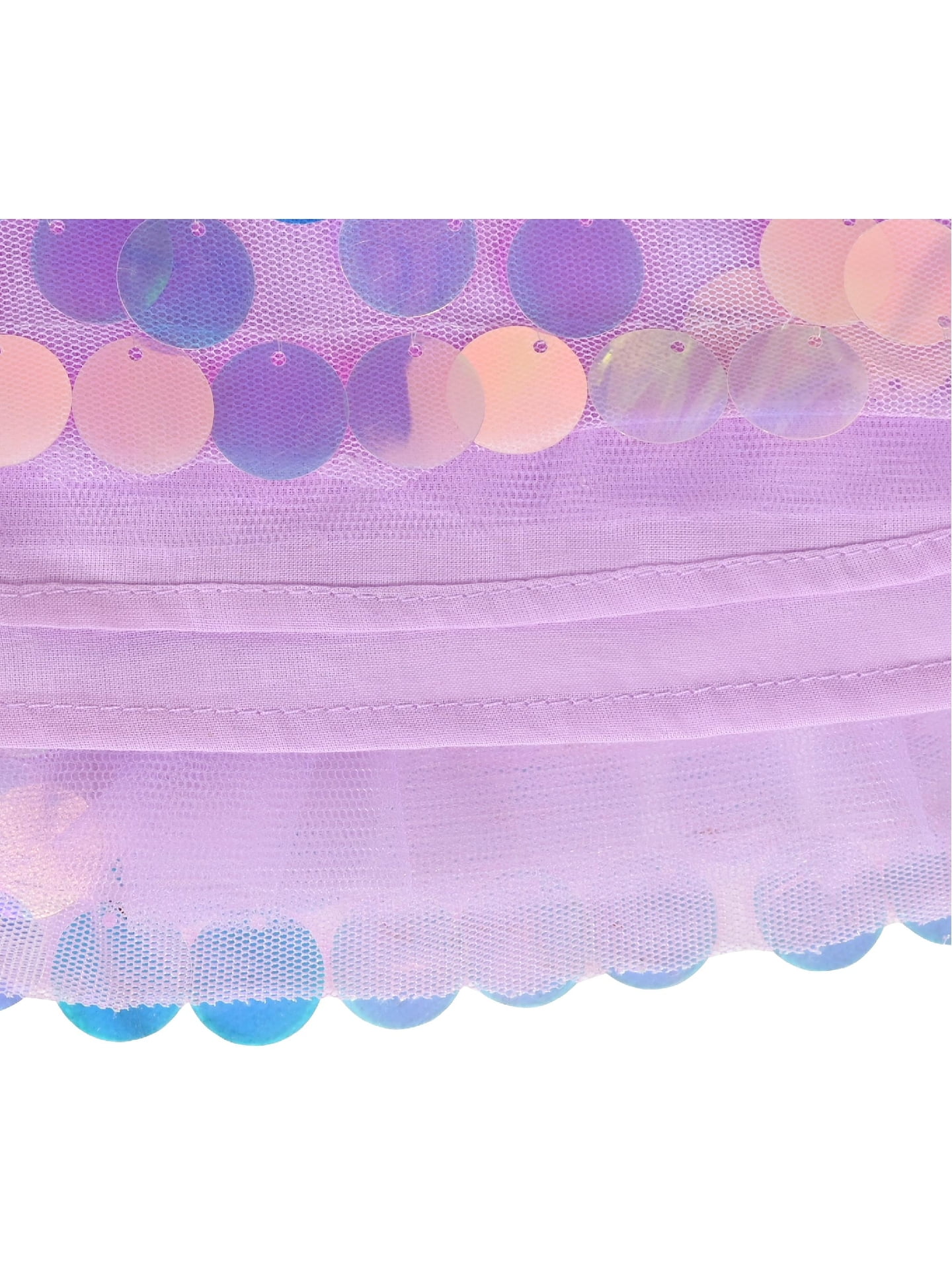 Girls Sparkly Sequin Mermaid Tutu Skirt - Purple Ballet Dance Party Skirt With Elastic Waist