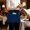 Navy Blue, Indigo, Midnight Blue, Dark Blue, variant on Sage Green Lattice Geometric Waitress Apron with 3 Pockets, Luxury Abstract Art Aesthetics Server Aprons Waterproof Kitchen Restaurant Half Waist Apron for Men Women