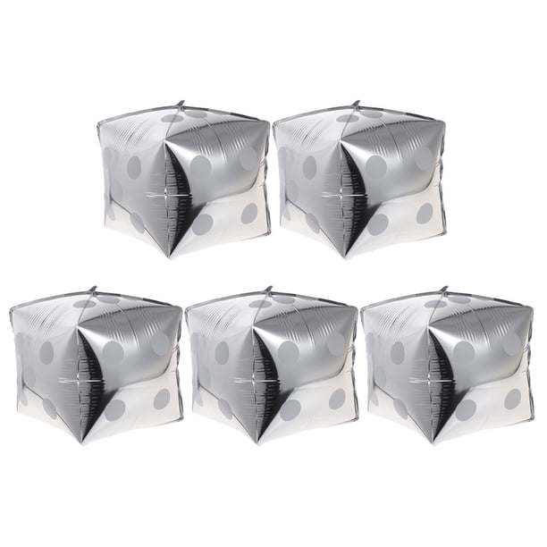 KAKOWELY 5 globos de aluminio con forma de dado para bodas, cumpleaños y fiestas.