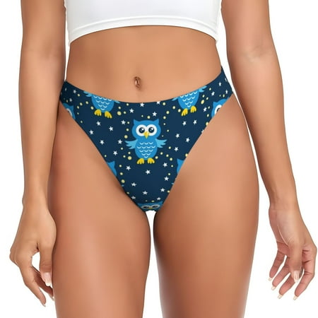 Sigee Blue Owl for Women s G-String Panty  Low Rise  Soft Lace Perfect for Everyday Wear or Special Occasions-Medium