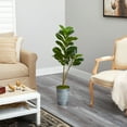 thumbnail image 3 of Nearly Natural 4' Fiddle Leaf Fig Artificial Tree in Metal Planter, 3 of 3