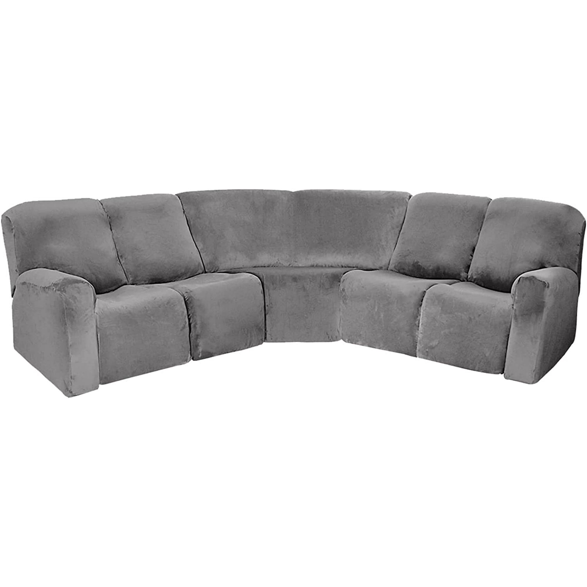 Velvet Stretch Recliner 5 Seats Corner Sectional Sofa Cover L-Shape  7-Pieces Reclining Sectional Couch Covers for Reclining Loveseat Sofa  Slipcovers
