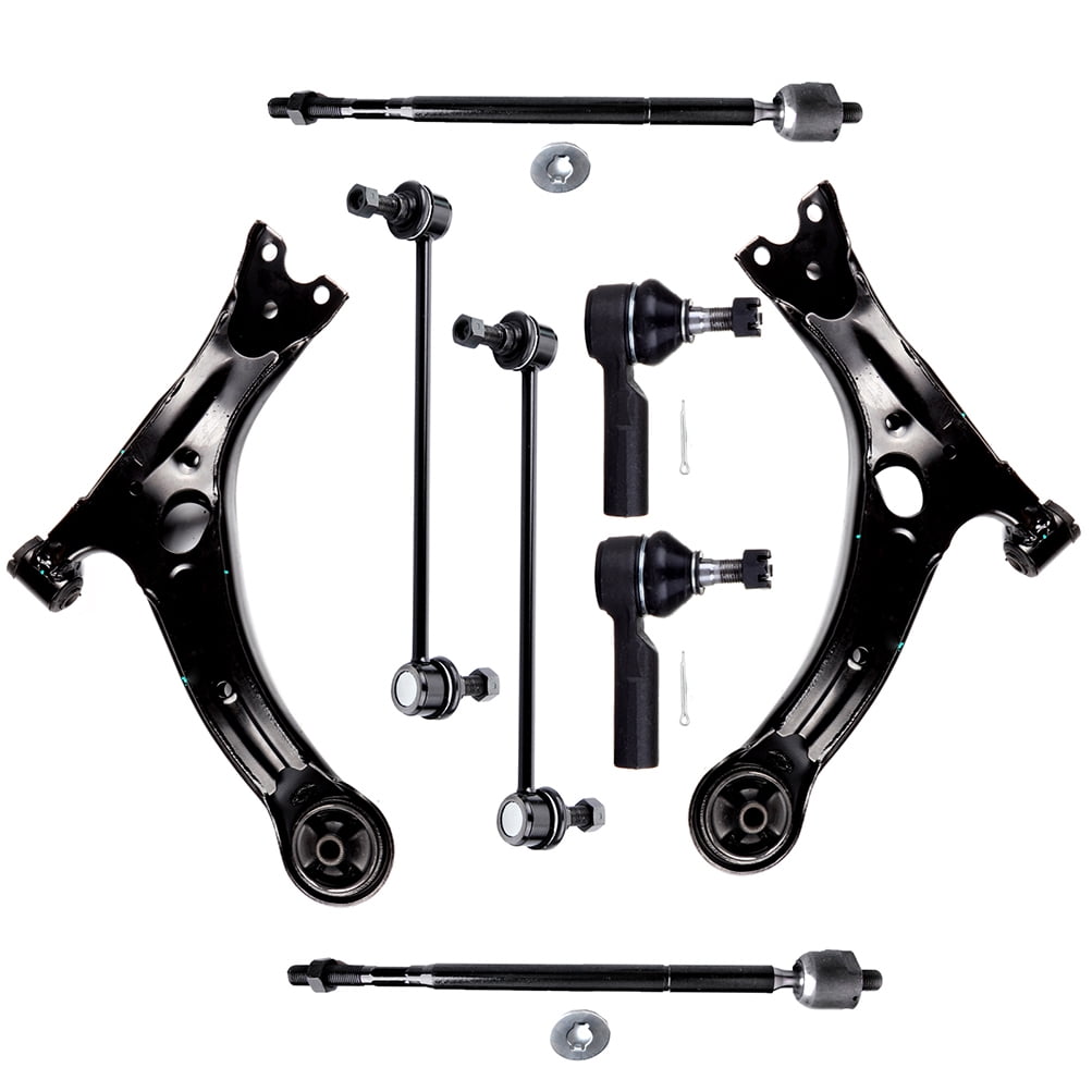 ECCPP Control Arm Kit 2003 2004 2005 2006 2007 2008 for Pontiac Vibe - Inner Tie Rod Ends Lower Control Arms Outer Tie Rod Ends Front Sway Bar End Links