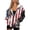 American flag, variant on HELLHERO Christmas Poinsettias with Snow Womens Zip Up Hoodies Stretchy with Practical Front Pockets Polyester Fabric Hooded Jacket for Fall Vacation