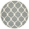 thumbnail image 3 of SAFAVIEH Cambridge Raleigh Geometric Wool Area Rug, Dark Gray/Ivory, 8' x 8' Round, 3 of 9