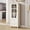 White, variant on Leumius Minimalism Buffet Cabinet with Glass Doors and Double Drawer, Modern Wooden Storage Sideboard Cupboard for Living room Dining Room Hallway Entryway White