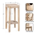 thumbnail image 5 of Kate and Laurel Talcott Modern Square Wood Drink Table, 12 x 12 x 28, Light Natural, Transitional Decorative Two-Tier Pedestal Table for Use as Plant Stand Indoors or Living Room Decor Accent, 5 of 9