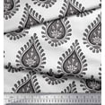 thumbnail image 2 of Soimoi Gray Rayon Crepe Fabric Floral Block Print Sewing Fabric Yard 46 Inch Wide, 2 of 5