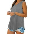 thumbnail image 4 of ZXSXSY Women's V-Neck Sleeveless Solid Color Casual Tank Top, 4 of 5