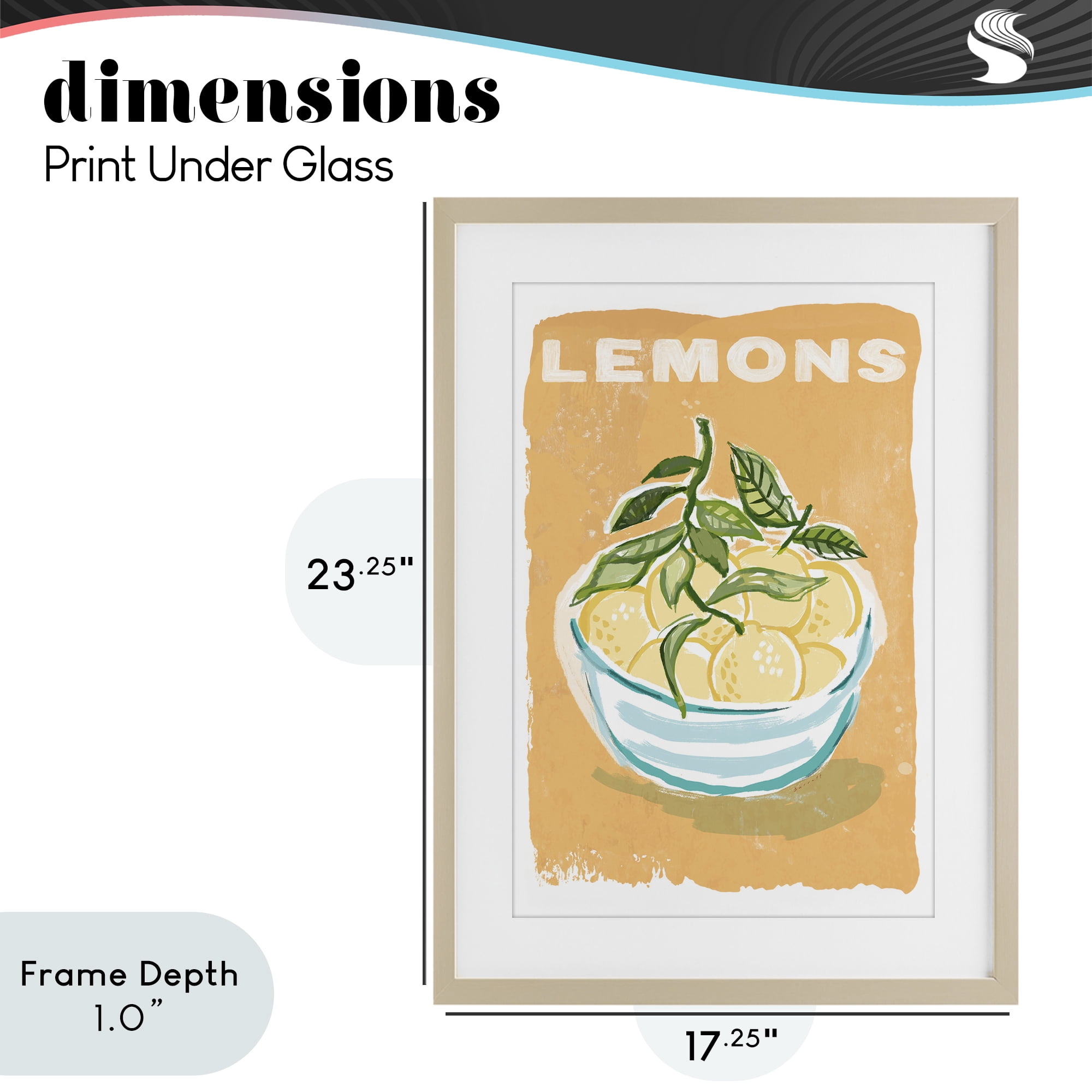 Stupell Industries Lemon Twist Motif Birch Framed Print Under Glass, design by Chad Barrett