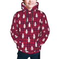 thumbnail image 2 of Bingfone white Tree red plaid Pattern Youth Classic Hoodies Soft Hooded Pullover Sweatshirts for Girls and Boys, 2 of 6