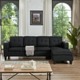 thumbnail image 5 of MCPRST Sectional Sofa Couch with Storage, L-Shape Couch with Right Chaise, 4 seat Sofa for Apartment and Living Room, Black Sectional Sofa, 5 of 5