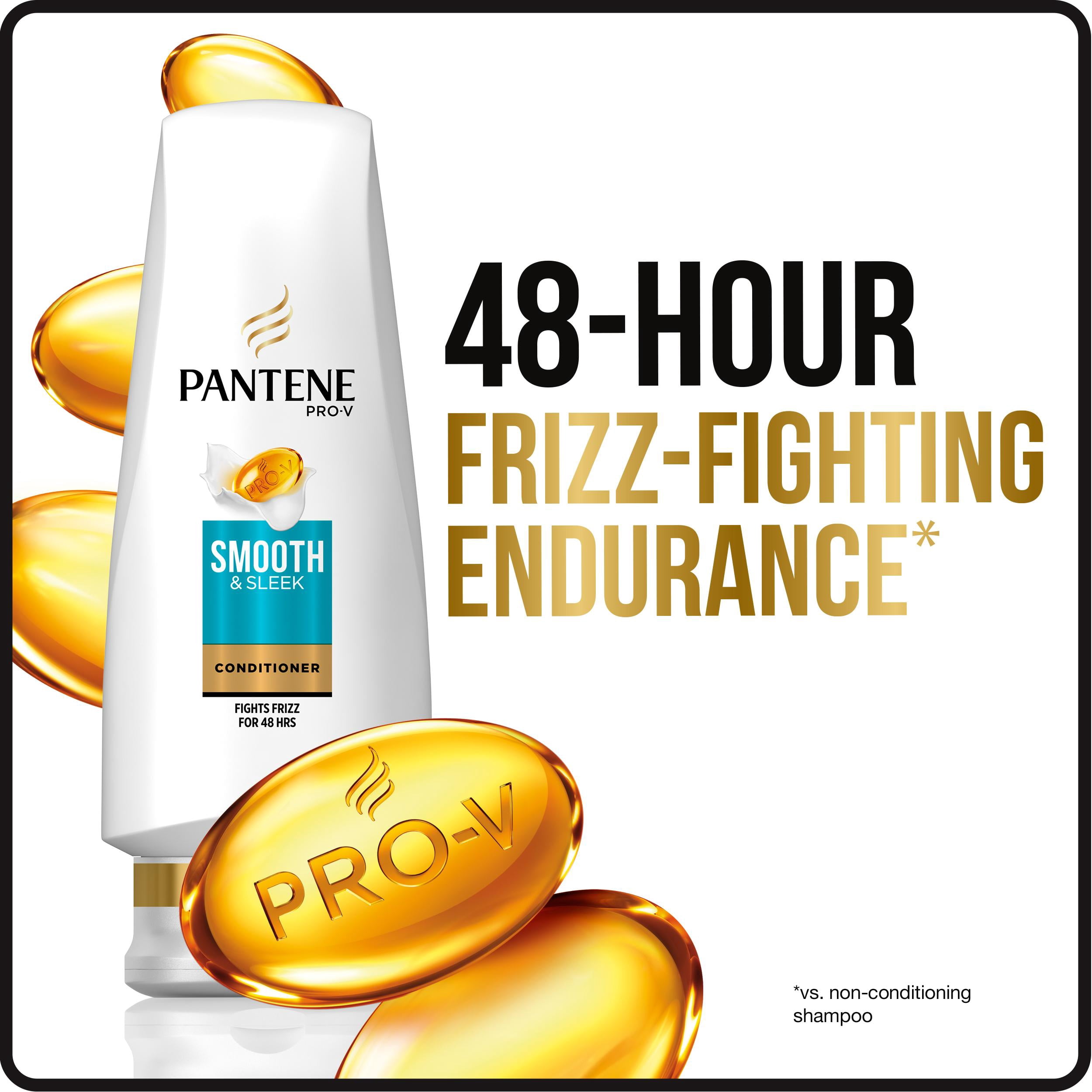 Pantene Pro-V Smooth and Sleek nourishing Moisturizing Daily Conditioner with Argan Oil & Avocado Oil, 17.7 fl oz
