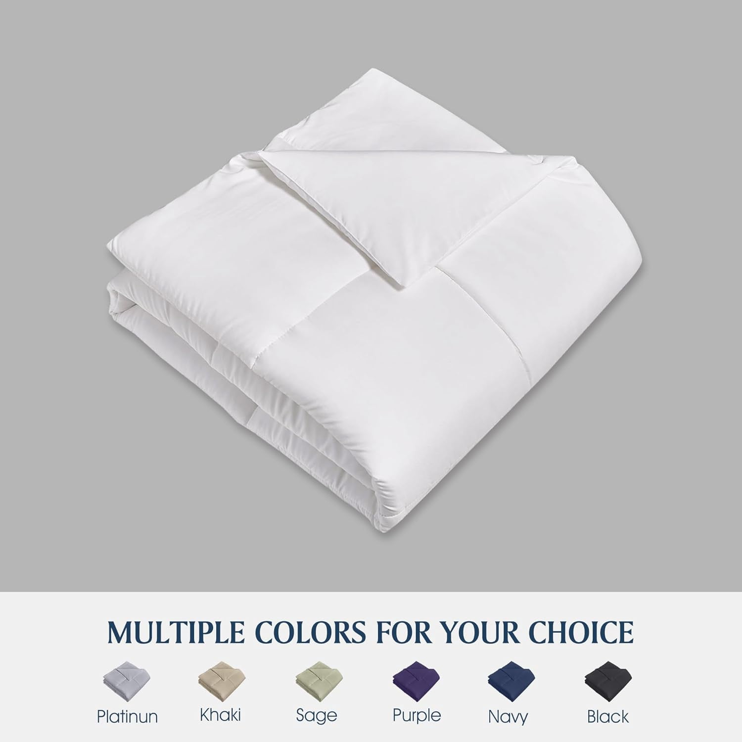 Blue Ridge Home Fashions Down Alternative Quilt Comforter for All Season, Full/Queen, White