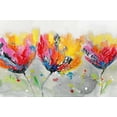 thumbnail image 3 of Four colored flowers on gray background - 24"x36" canvas - Print on demand, 3 of 5