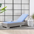 thumbnail image 1 of Modway Conway Outdoor Patio Wicker Rattan Chaise Lounge in Light Gray Light Blue, 1 of 10