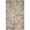 thumbnail image 1 of Unique Loom Botanical Collection Abstract Pictorial Transitional Indoor and Outdoor Flatweave Area Rug, 5 x 8 Feet, Beige/Navy Blue, 1 of 2