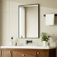 thumbnail image 4 of BEAUTYPEAK 36"x24" Bathroom Wall Mirror with Rectangular Metal Frame, Black, 4 of 10