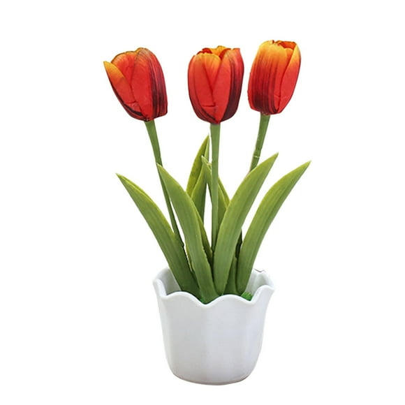 Three-headed tulips simulation flower bonsai creative ornament simulation plant