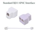 thumbnail image 3 of GHSDFBB 2 Pack Telehone Ethernet Telephone Cable Adapter,White RJ11 6P4C 1 Female to 2 Female Telephone Line Splitters, Telephone Landline Cable Connector and Separator,RJ11 Modular Adapter, 3 of 7