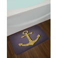 thumbnail image 2 of Anchor Bath Mat, Anchor Pattern with Tranquility Peacefulness Artistic Display Nautical Marine Print, Non-Slip Plush Mat Bathroom Kitchen Laundry Room Decor, 29.5 X 17.5 Inches, Plum Gold, Ambesonne, 2 of 2