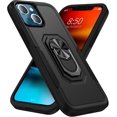 thumbnail image 1 of Funda de nuevo diseño para iPhone 13 con anillo giratorio de 360 grados, a prueba de golpes, de doble capa, compatible con TPU y PC, color negro, 1 of 5