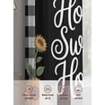 thumbnail image 6 of Yellow Sunflower Sheer Curtains 2 Panels Set Black Buffalo Plaid Sweet Home Green Leaf Sheer Window Curtains Light Filtering Rod Pocket Voile Drapes for Bedroom Living Room 52"X108", 6 of 8