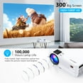 thumbnail image 3 of Projector with 5G WiFi and Two-Way Bluetooth, Native 1080P Full HD Movie Projector for Outdoor Movies, 300" Display Projector 4k Home Theater (Portable Bag and Tripod Included), 3 of 6