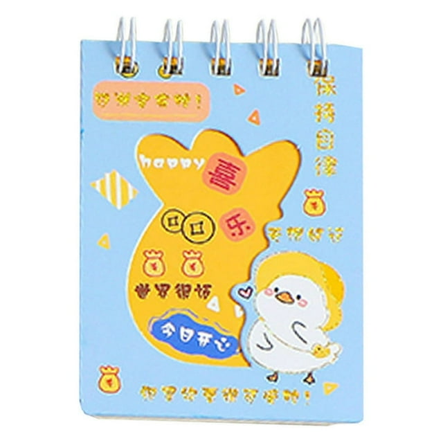 FeiraDeVaidade Cartoon Animal Portable Coil Notebook 75 Sheets Loose-Leaf Girl Small Pocket Diaries Notepad Message Card