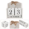 thumbnail image 3 of 1Pc Creative Wooden Calendar Ornament European Rural Style Perpetual Calendar Adornment Photography Props Household Decoration (White), 3 of 9