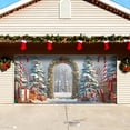 thumbnail image 5 of 7x16 ft Christmas Banner Cover, Garage Door Christmas Cover Winter Snow Scene Outdoor Large Garage Door Decors Xmas Candyland Village Backdrop for Wall House Holiday Party Decor, 5 of 5