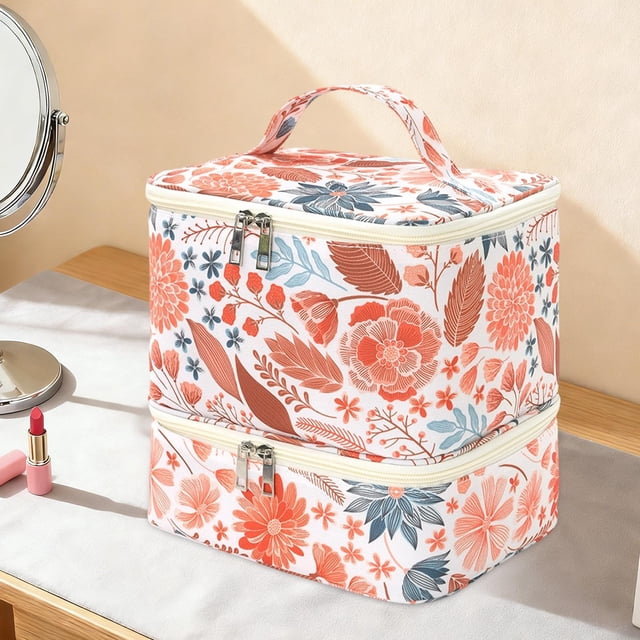 Bolsa organizadora de esmaltes de uñas, regalo profesional portátil para mujeres, bolsa de maquillaje, herramienta de manicura, cierre de cremallera