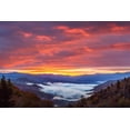 thumbnail image 1 of Smoky Mountain Wall Art Sunrise Over Blue Ridge Mountains Scenic Painting Gallery Wrapped Canvas Art Ready to Hang, 1 of 6