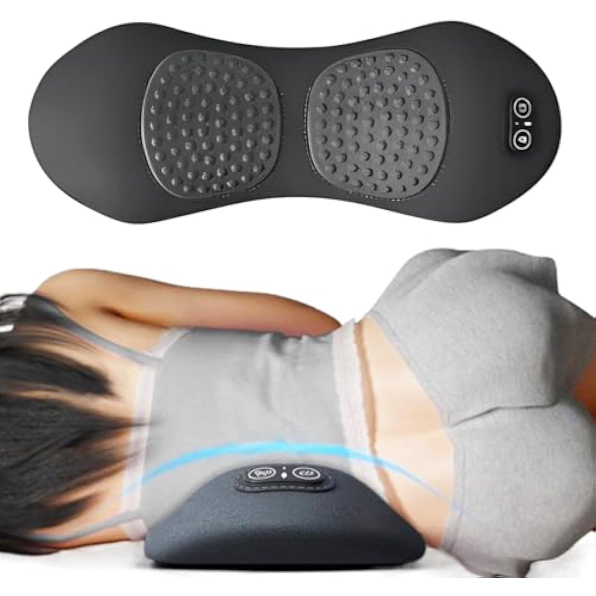 3-in-1 Back Massager, 2025 New Electric 3 in 1 Back Massager with Heat and Traction and Vibration for Bed and Chair, Backs Massagers for Neck and Shoulder