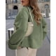 thumbnail image 2 of Suéter PRETTYGARDEN Oversized Peludo Cuello Redondo XL Verde Ejército, 2 of 8