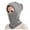 Grey, variant on AWZXDE Women Winter Solid Color Knitted Ski with Scarf and Hood Integrated for Outdoor Riding Cold Defect Warm Pullover Hat Pink,One Size
