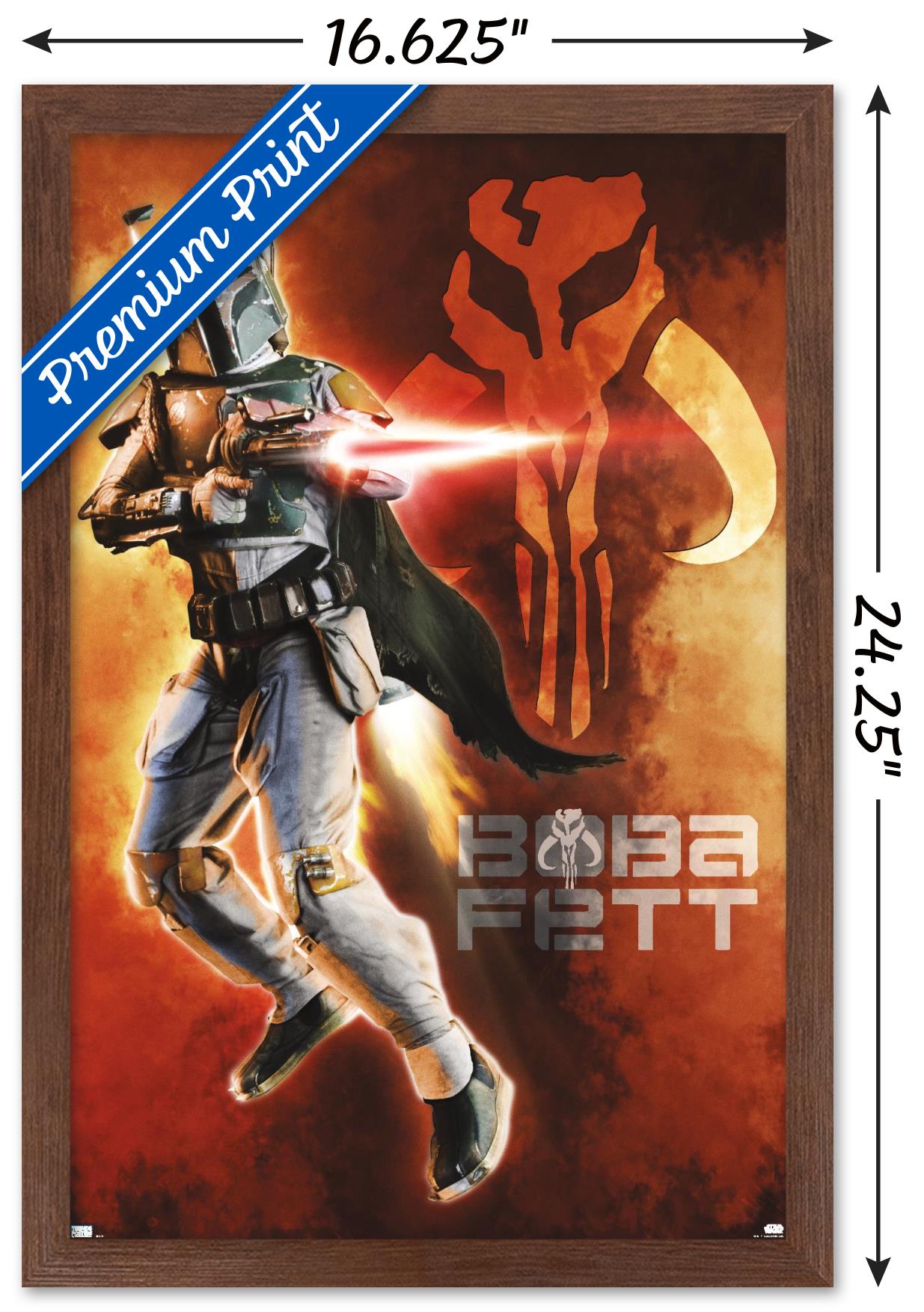 Star Wars: Saga - Boba Fett - Mythosaur Skull Wall Poster, 14.725" x 22.375", Framed