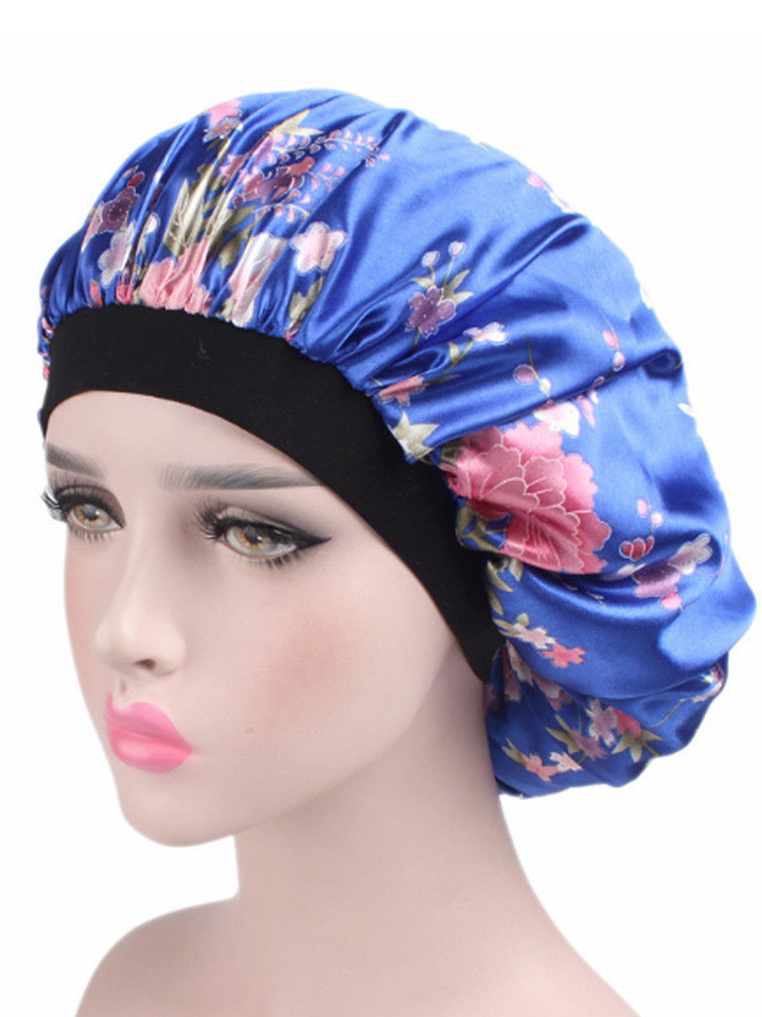 Long Hair Care Women Ladies Satin Bonnet Night Sleep Hat Silk feel Shower Cap BJ