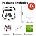 thumbnail image 3 of Cart Return Right (2 Pack) 12 inch X 12 inch Shield Shaped Commercial Grade Plastic Signs with Aluminum Mounting Stakes Weather Resistant Made in the USA, 3 of 8
