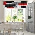 thumbnail image 6 of 2 Pack Valances Window Treatments Red and Black Geometry Abstract Modern Art Blackout Drapes Adjustable Curtain Valances for Windows Living Room Kitchen Over Sink 18x52 Rod Pocket Valances, 6 of 6