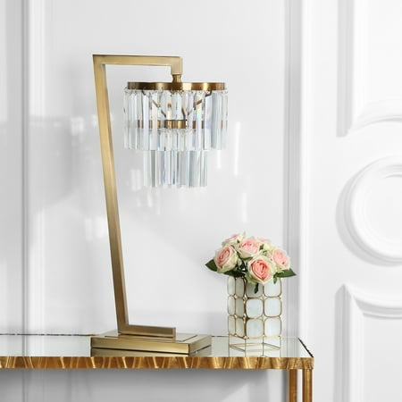 Brass 30' Accent Light - Safavieh Callum 30 In. High Table Lamp, Brass Gold/Clear