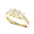 thumbnail image 2 of 2ct Princess Cut Diamond Three Stone Engament Annivesary Ring 14K Yellow Gold, 2 of 2