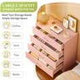thumbnail image 5 of UBesGoo Pink Chest of Drawers Dresser Wood Organizer Cabinet, 4 Drawer Nightstand Side Table, Furniture for Bedroom, 5 of 18