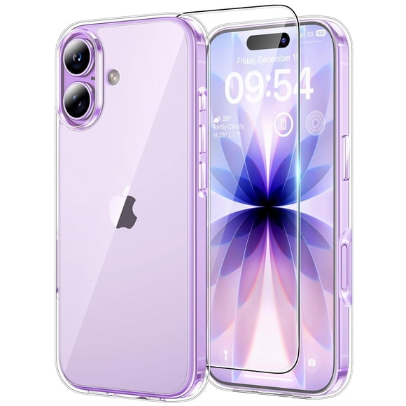 Funda de teléfono TAURI para iPhone 17 con protector de pantalla transparente