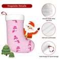 thumbnail image 7 of Cauagu Pink Scarf Snowman for Christmas Stockings,1-Pack Large Xmas Stocking Holiday and Farmhouse Stocking Fit for Christmas Holiday Party Decoration(17.7*11 Inch), 7 of 7