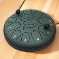 thumbnail image 4 of Instrumentos de percusión de tambor Handpan de tambor de lengua de acero de 6 pulgadas y 11 notas (verde), 4 of 6